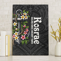 Kosrae Nautical Heritage Canvas Wall Art Polynesian Tribal Anchor With Plumeria Tropical Art