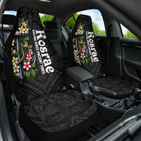 Kosrae Nautical Heritage Car Seat Cover Polynesian Tribal Anchor With Plumeria Tropical Art