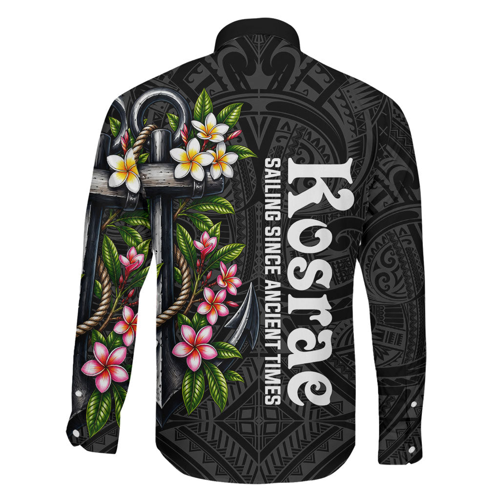 Kosrae Nautical Heritage Family Matching Tank Maxi Dress and Hawaiian Shirt Polynesian Tribal Anchor With Plumeria Tropical Art TS04 - Polynesian Pride