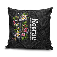 Kosrae Nautical Heritage Pillow Cover Polynesian Tribal Anchor With Plumeria Tropical Art