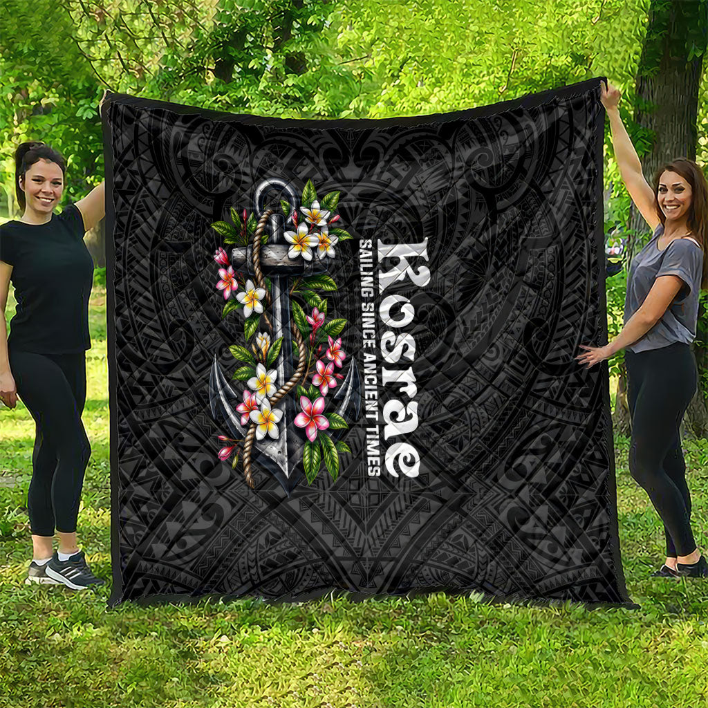Kosrae Nautical Heritage Quilt Polynesian Tribal Anchor With Plumeria Tropical Art