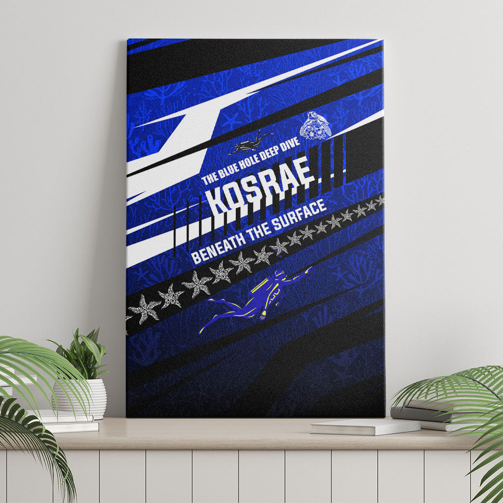 Kosrae Deep Sea Scuba Diving Canvas Wall Art Blue Hole Beneath The Surface Coral Reef Graphic Art
