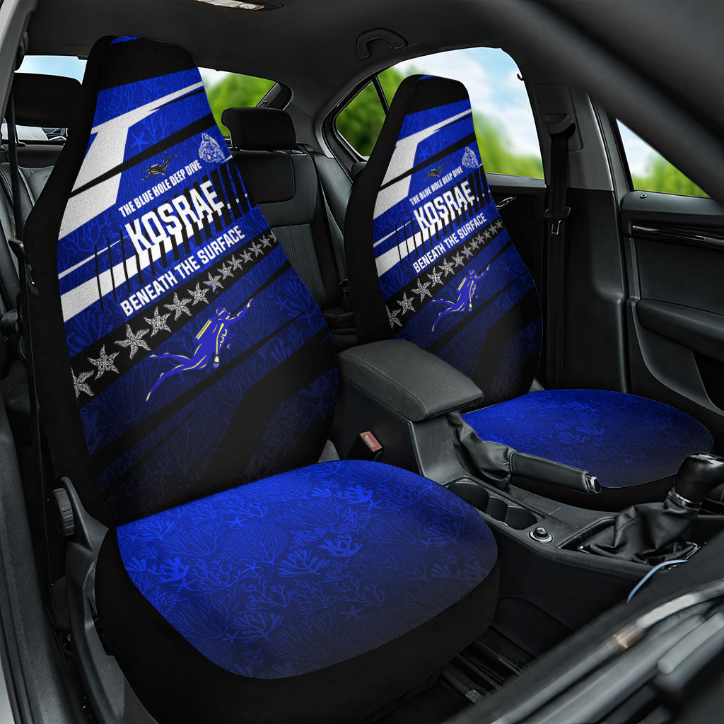 Kosrae Deep Sea Scuba Diving Car Seat Cover Blue Hole Beneath The Surface Coral Reef Graphic Art