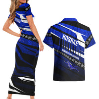 Kosrae Deep Sea Scuba Diving Couples Matching Short Sleeve Bodycon Dress and Hawaiian Shirt Blue Hole Beneath The Surface Coral Reef Graphic Art