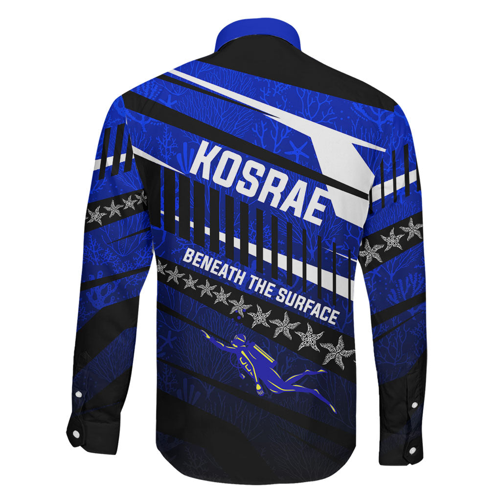 Kosrae Deep Sea Scuba Diving Family Matching Off Shoulder Short Dress and Hawaiian Shirt Blue Hole Beneath The Surface Coral Reef Graphic Art