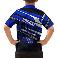 Kosrae Deep Sea Scuba Diving Family Matching Puletasi and Hawaiian Shirt Blue Hole Beneath The Surface Coral Reef Graphic Art