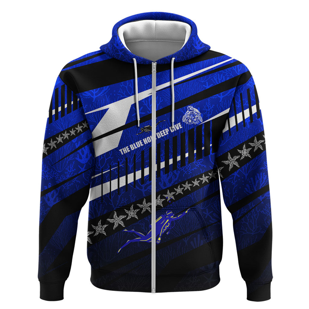 Kosrae Deep Sea Scuba Diving Hoodie Blue Hole Beneath The Surface Coral Reef Graphic Art