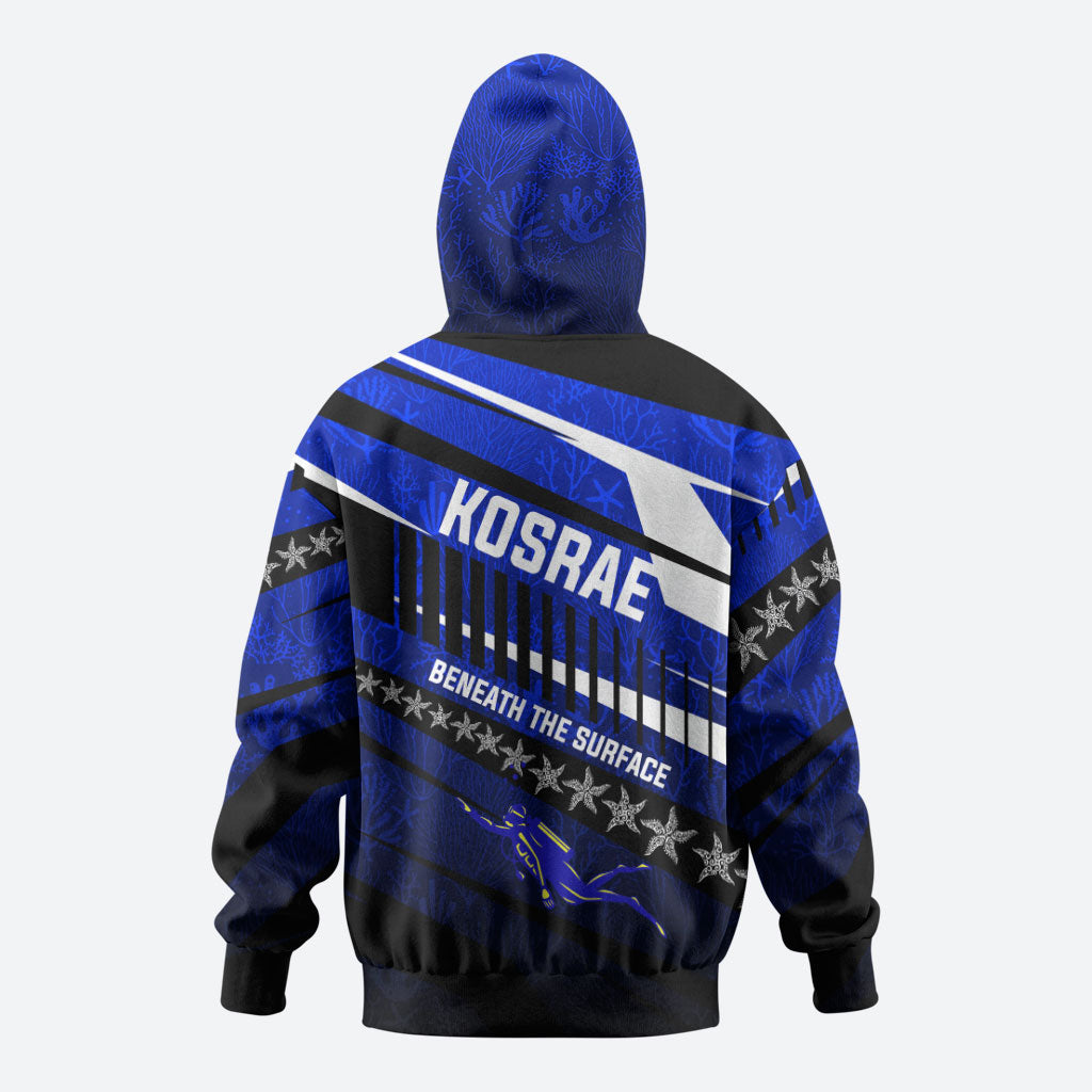 Kosrae Deep Sea Scuba Diving Hoodie Blue Hole Beneath The Surface Coral Reef Graphic Art