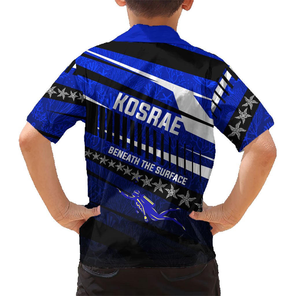 Kosrae Deep Sea Scuba Diving Kid Hawaiian Shirt Blue Hole Beneath The Surface Coral Reef Graphic Art