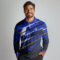 Kosrae Deep Sea Scuba Diving Long Sleeve Polo Shirt Blue Hole Beneath The Surface Coral Reef Graphic Art