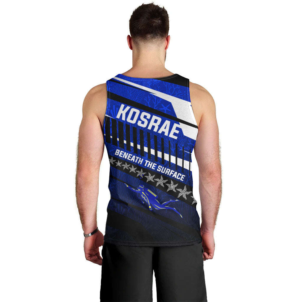 Kosrae Deep Sea Scuba Diving Men Tank Top Blue Hole Beneath The Surface Coral Reef Graphic Art