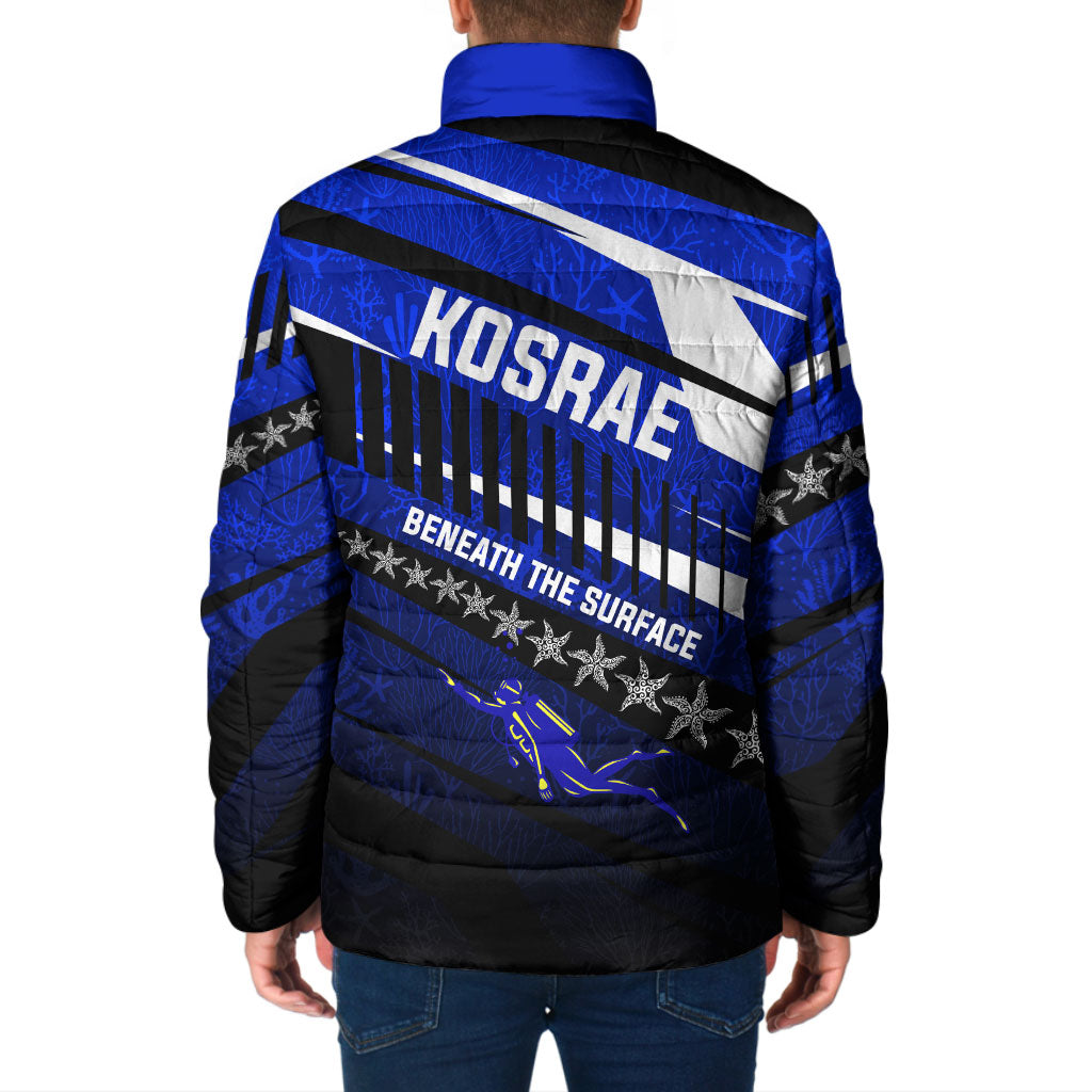 Kosrae Deep Sea Scuba Diving Padded Jacket Blue Hole Beneath The Surface Coral Reef Graphic Art