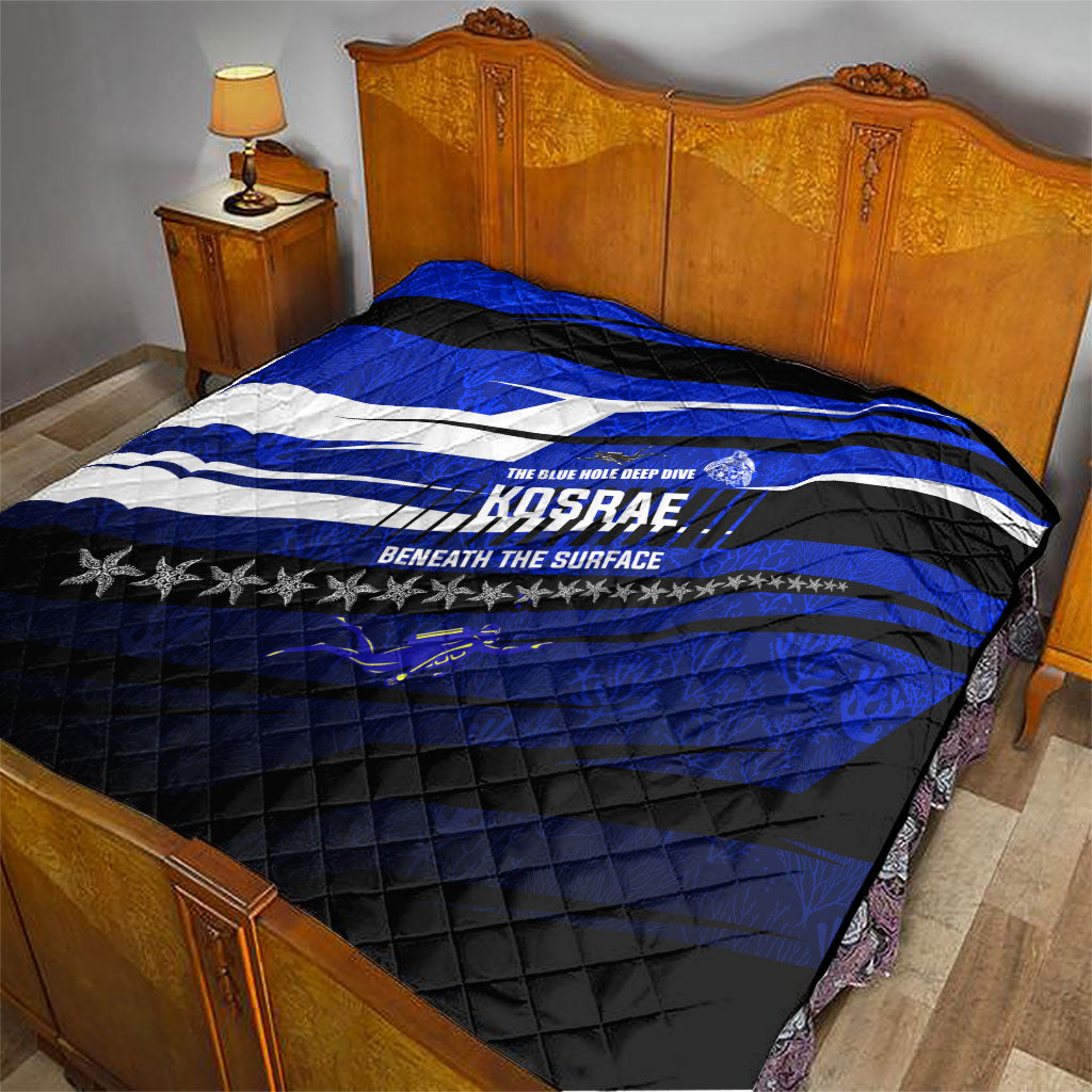 Kosrae Deep Sea Scuba Diving Quilt Blue Hole Beneath The Surface Coral Reef Graphic Art