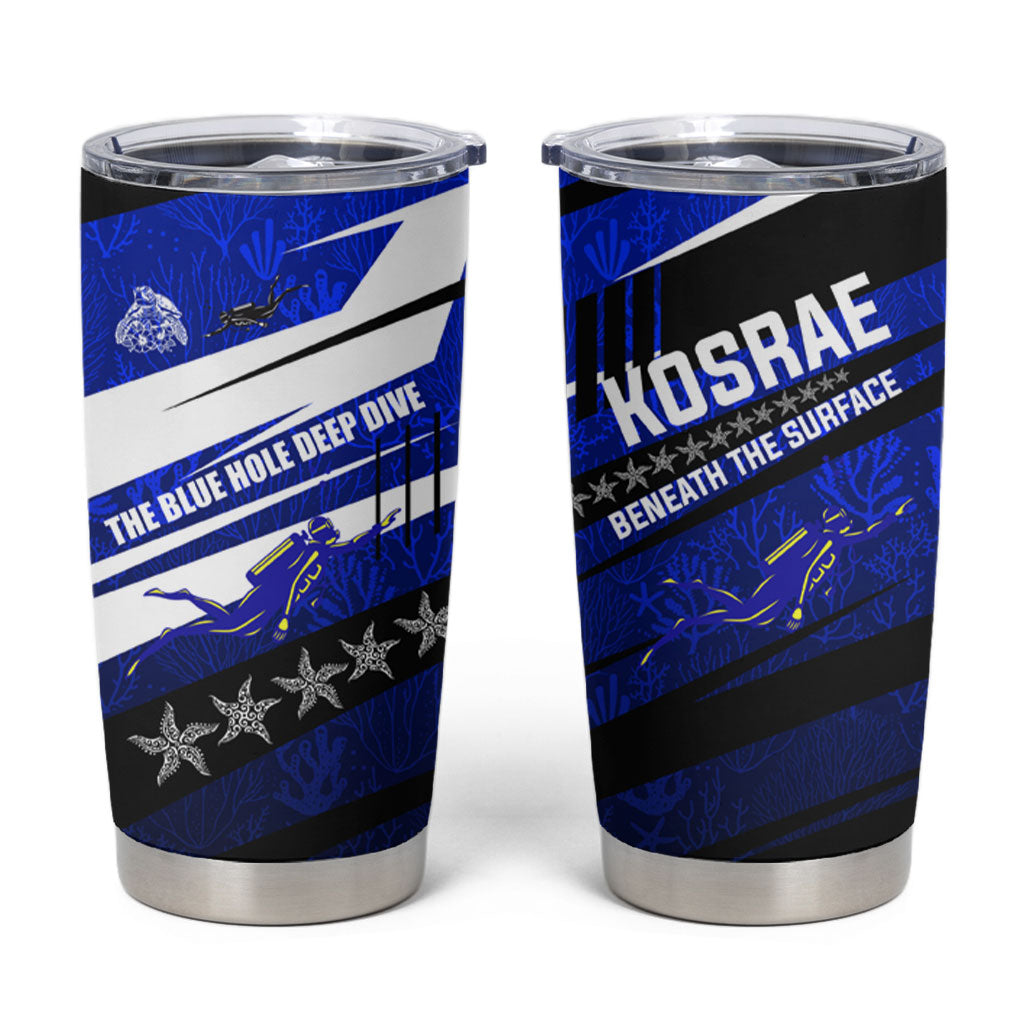Kosrae Deep Sea Scuba Diving Tumbler Cup Blue Hole Beneath The Surface Coral Reef Graphic Art