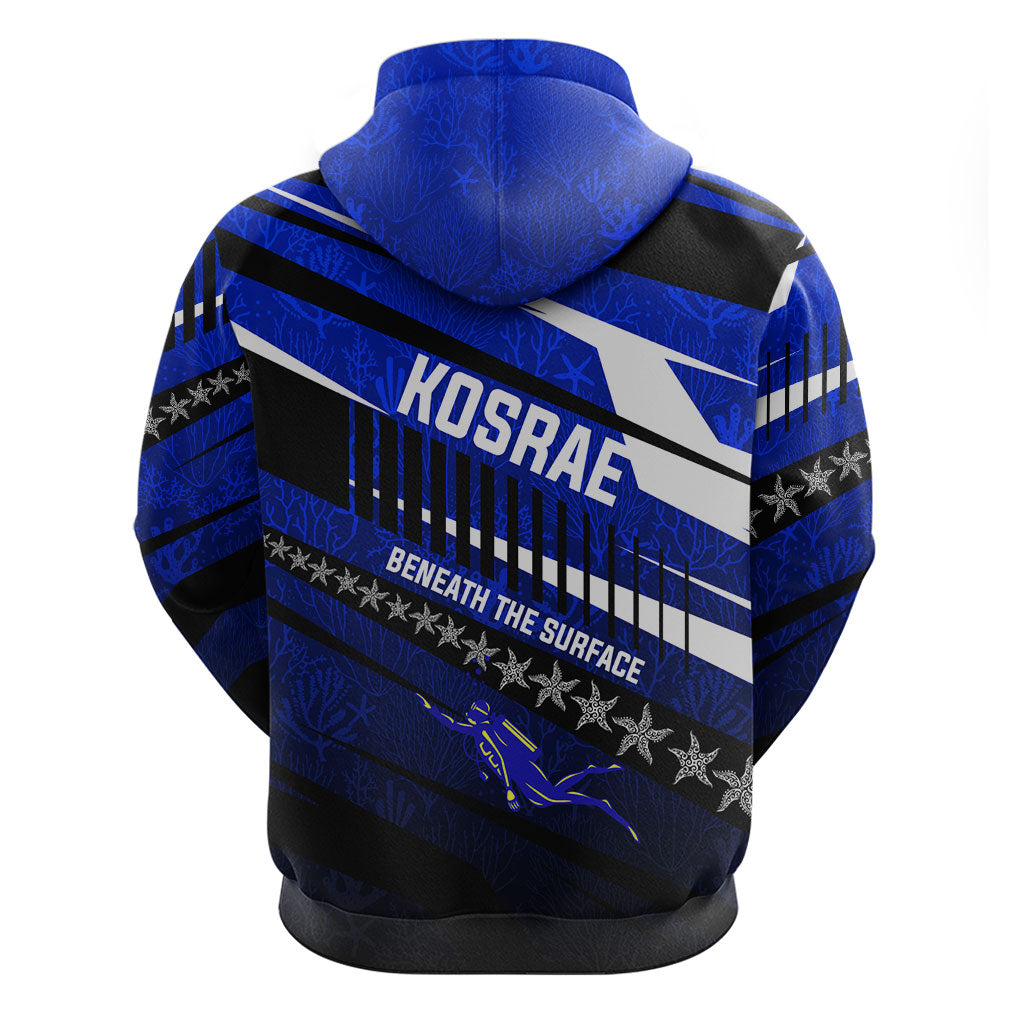 Kosrae Deep Sea Scuba Diving Zip Hoodie Blue Hole Beneath The Surface Coral Reef Graphic Art