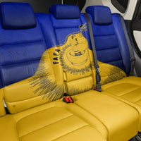 Kosrae Fafa Culinary Heritage Back Car Seat Cover Kosraean Gold Taro Tradition Illustration With Coconut Leaves