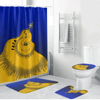 Kosrae Fafa Culinary Heritage Bathroom Set Kosraean Gold Taro Tradition Illustration With Coconut Leaves