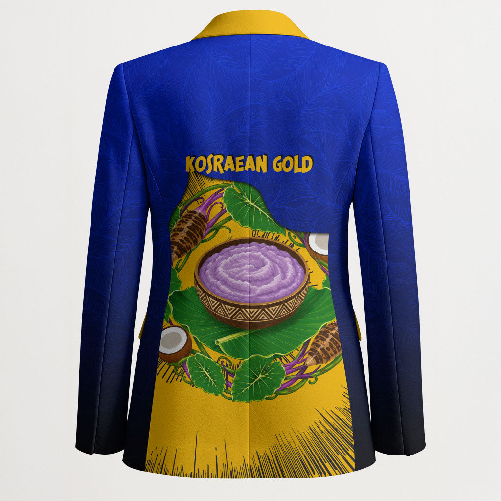 Kosrae Fafa Culinary Heritage Blazer Kosraean Gold Taro Tradition Illustration With Coconut Leaves