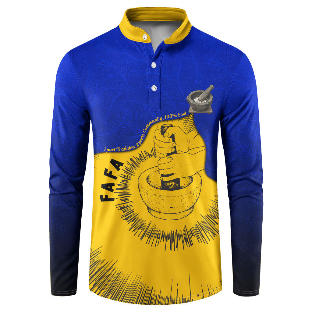 Kosrae Fafa Culinary Heritage Button Sweatshirt Kosraean Gold Taro Tradition Illustration With Coconut Leaves