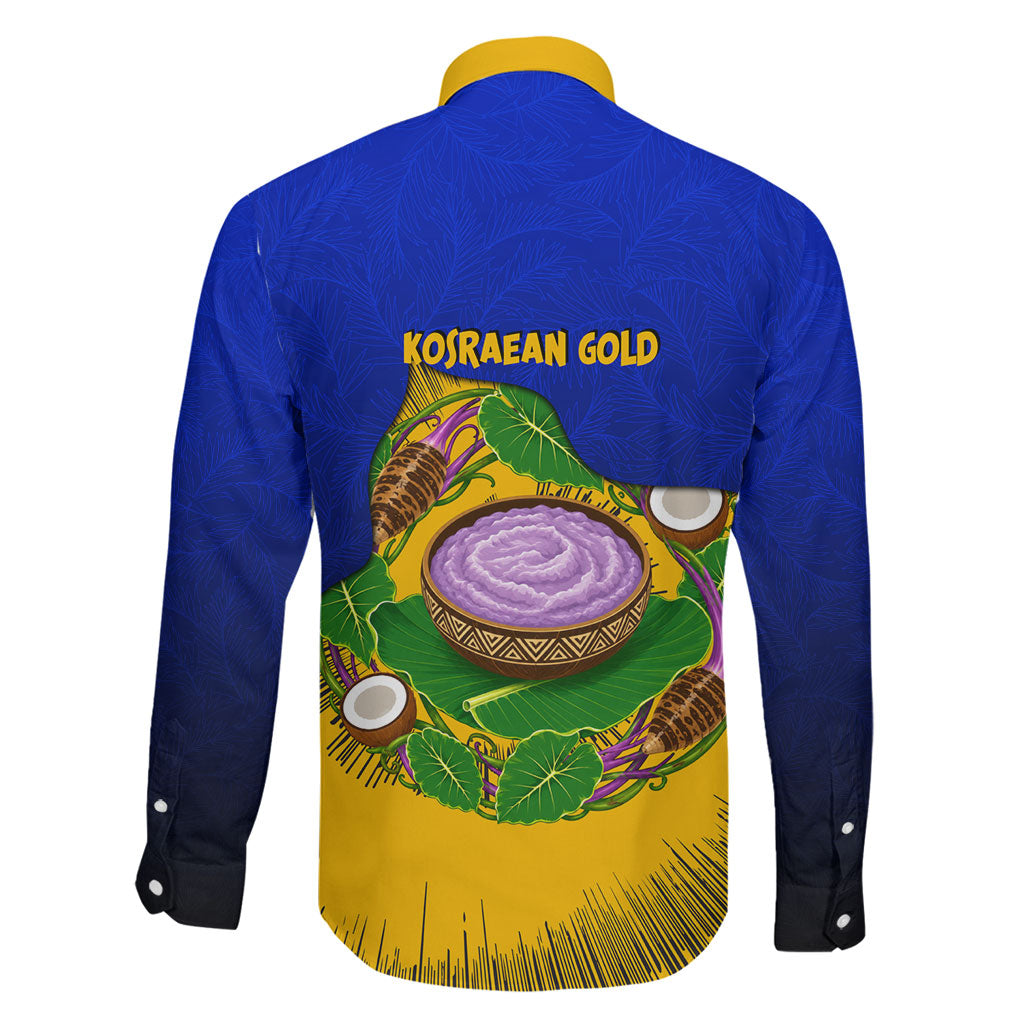 Kosrae Fafa Culinary Heritage Family Matching Off Shoulder Short Dress and Hawaiian Shirt Kosraean Gold Taro Tradition Illustration With Coconut Leaves TS04 - Polynesian Pride