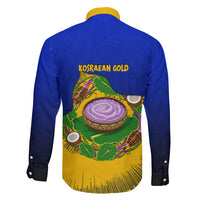 Kosrae Fafa Culinary Heritage Family Matching Short Sleeve Bodycon Dress and Hawaiian Shirt Kosraean Gold Taro Tradition Illustration With Coconut Leaves TS04 - Polynesian Pride