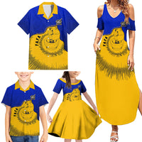 Kosrae Fafa Culinary Heritage Family Matching Summer Maxi Dress and Hawaiian Shirt Kosraean Gold Taro Tradition Illustration With Coconut Leaves TS04 - Polynesian Pride
