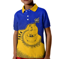 Kosrae Fafa Culinary Heritage Kid Polo Shirt Kosraean Gold Taro Tradition Illustration With Coconut Leaves