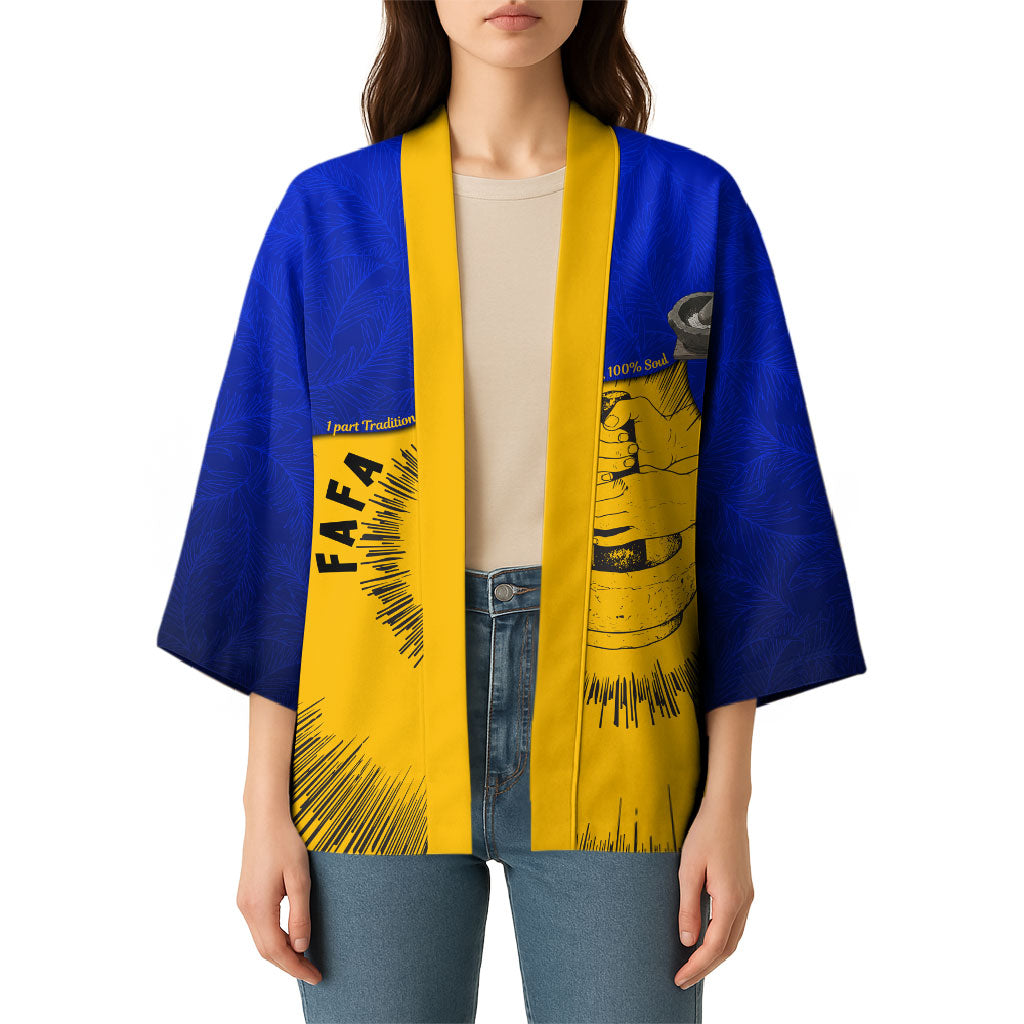 Kosrae Fafa Culinary Heritage Kimono Kosraean Gold Taro Tradition Illustration With Coconut Leaves