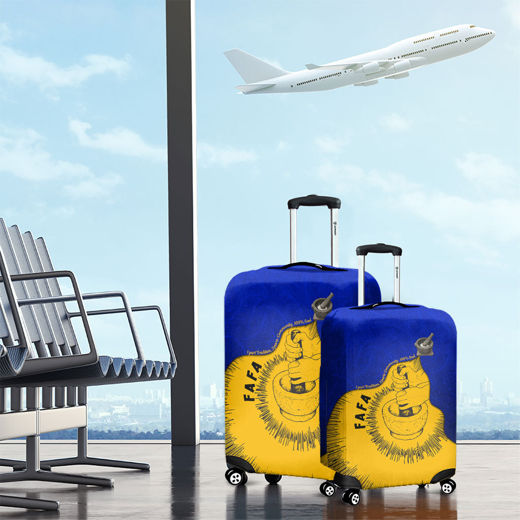 Kosrae Fafa Culinary Heritage Luggage Cover Kosraean Gold Taro Tradition Illustration With Coconut Leaves