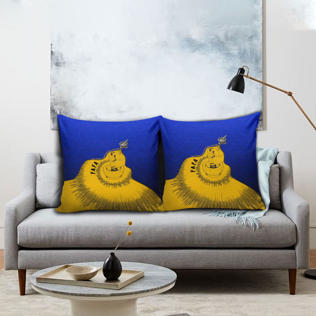 Kosrae Fafa Culinary Heritage Pillow Cover Kosraean Gold Taro Tradition Illustration With Coconut Leaves