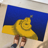 Kosrae Fafa Culinary Heritage Rubber Doormat Kosraean Gold Taro Tradition Illustration With Coconut Leaves