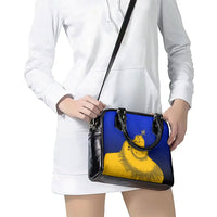 Kosrae Fafa Culinary Heritage Shoulder Handbag Kosraean Gold Taro Tradition Illustration With Coconut Leaves