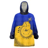 Kosrae Fafa Culinary Heritage Wearable Blanket Hoodie Kosraean Gold Taro Tradition Illustration With Coconut Leaves