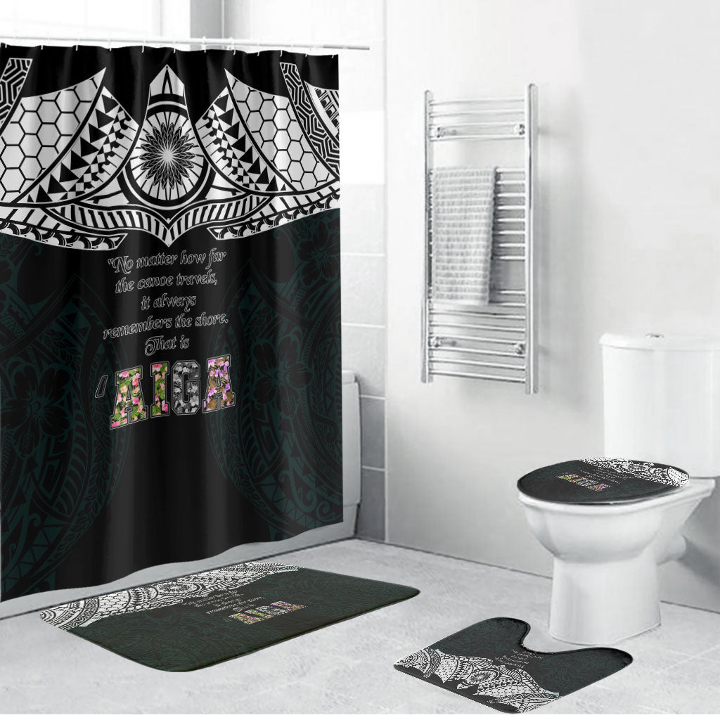 AIGA Always In Gods Arms Samoa Bathroom Set Polynesian Tribal Tattoo Art Family Heritage Faith