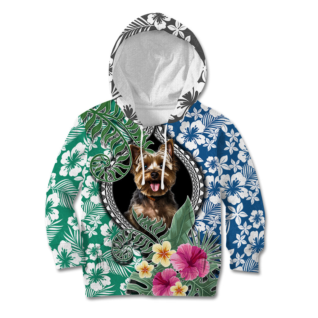 Polynesian Yorkshire Terrier Kid Hoodie Polynesian Pattern And Yorkshire Terrier TS04 Hoodie Multicolor - Polynesian Pride