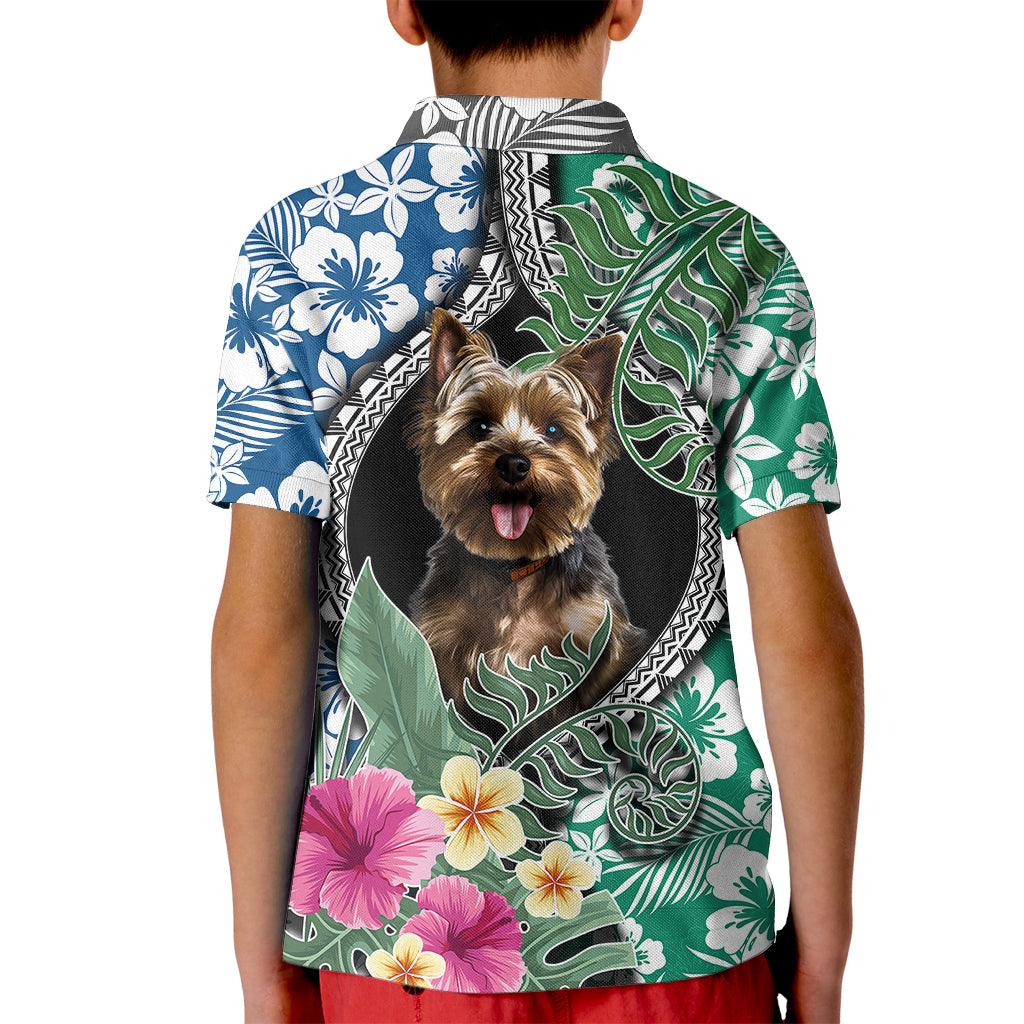 Polynesian Yorkshire Terrier Kid Polo Shirt Polynesian Pattern And Yorkshire Terrier TS04 - Polynesian Pride