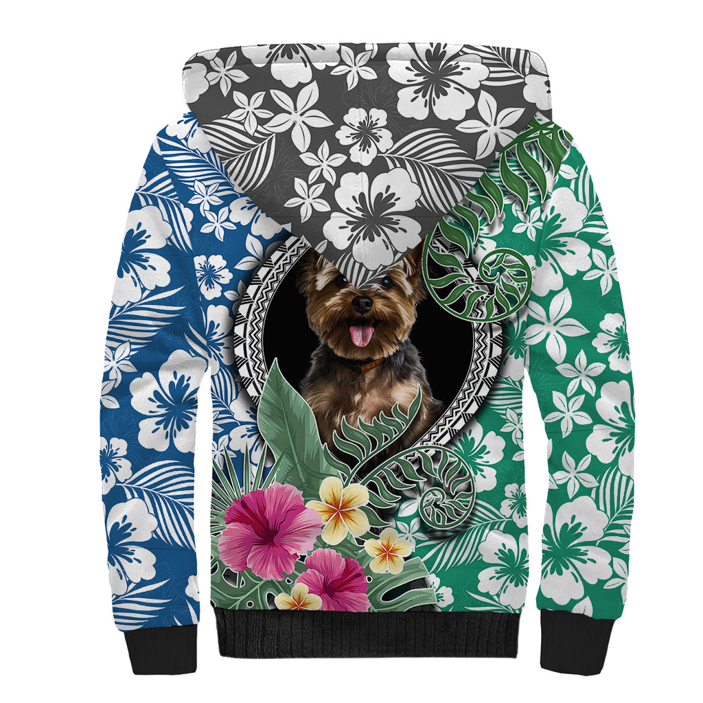 Polynesian Yorkshire Terrier Sherpa Hoodie Polynesian Pattern And Yorkshire Terrier TS04 - Polynesian Pride