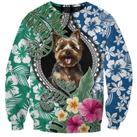 Polynesian Yorkshire Terrier Sweatshirt Polynesian Pattern And Yorkshire Terrier TS04 Unisex Multicolor - Polynesian Pride
