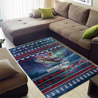 Tonga Christmas Area Rug with Singing Whale Ocean Scene National Coat of Arms - Polynesian Pride