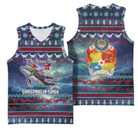 Tonga Christmas Basketball Jersey with Singing Whale Ocean Scene National Coat of Arms - Polynesian Pride