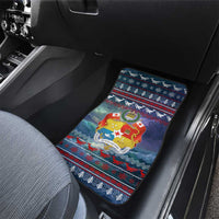 Tonga Christmas Car Mats with Singing Whale Ocean Scene National Coat of Arms - Polynesian Pride