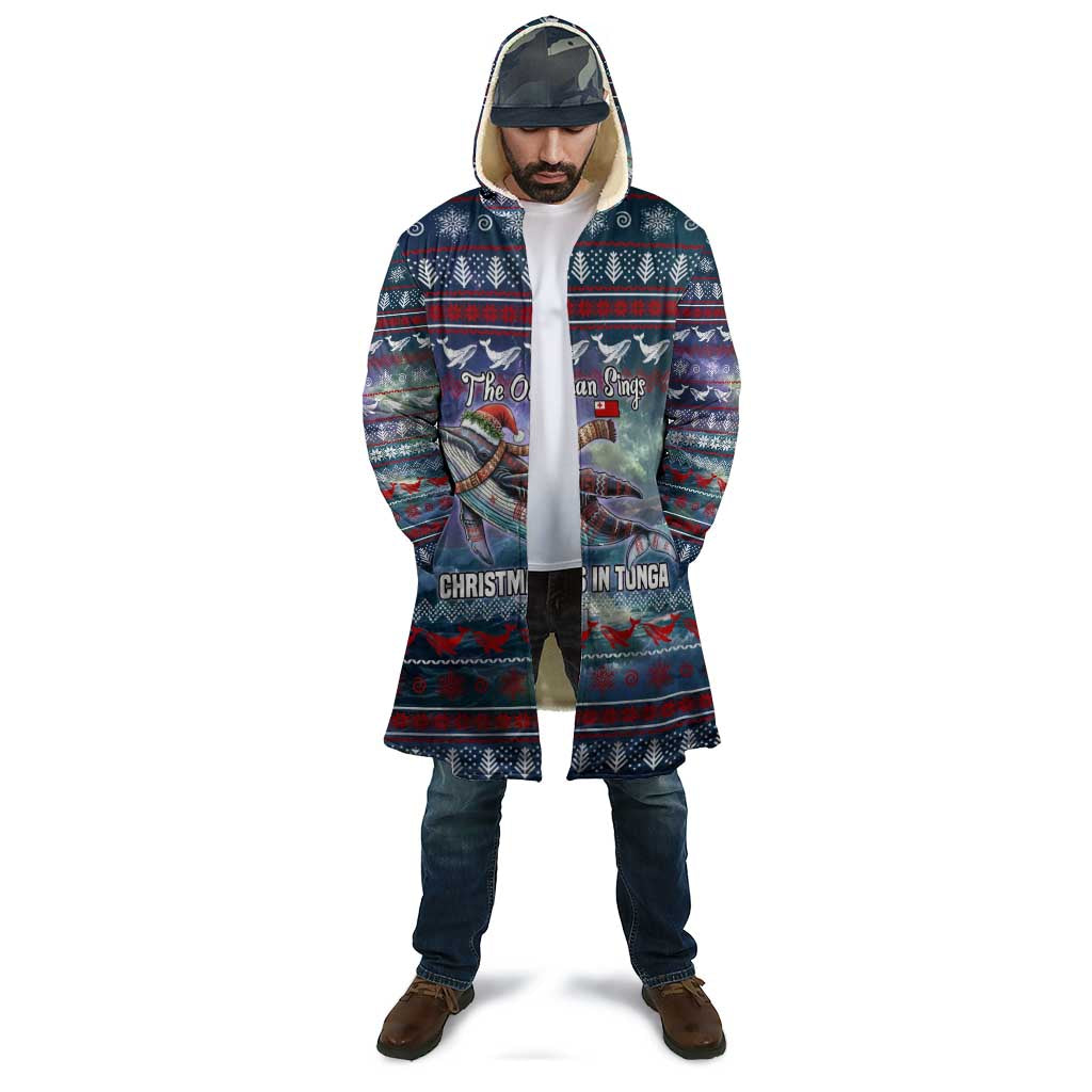 Tonga Christmas Cloak with Singing Whale Ocean Scene National Coat of Arms - Polynesian Pride