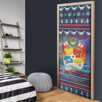 Tonga Christmas Door Cover with Singing Whale Ocean Scene National Coat of Arms - Polynesian Pride