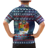 Tonga Christmas Family Matching Mermaid Dress and Hawaiian Shirt with Singing Whale Ocean Scene National Coat of Arms - Polynesian Pride