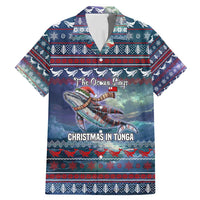Tonga Christmas Family Matching Mermaid Dress and Hawaiian Shirt with Singing Whale Ocean Scene National Coat of Arms - Polynesian Pride