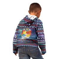 Tonga Christmas Kid Hoodie with Singing Whale Ocean Scene National Coat of Arms - Polynesian Pride