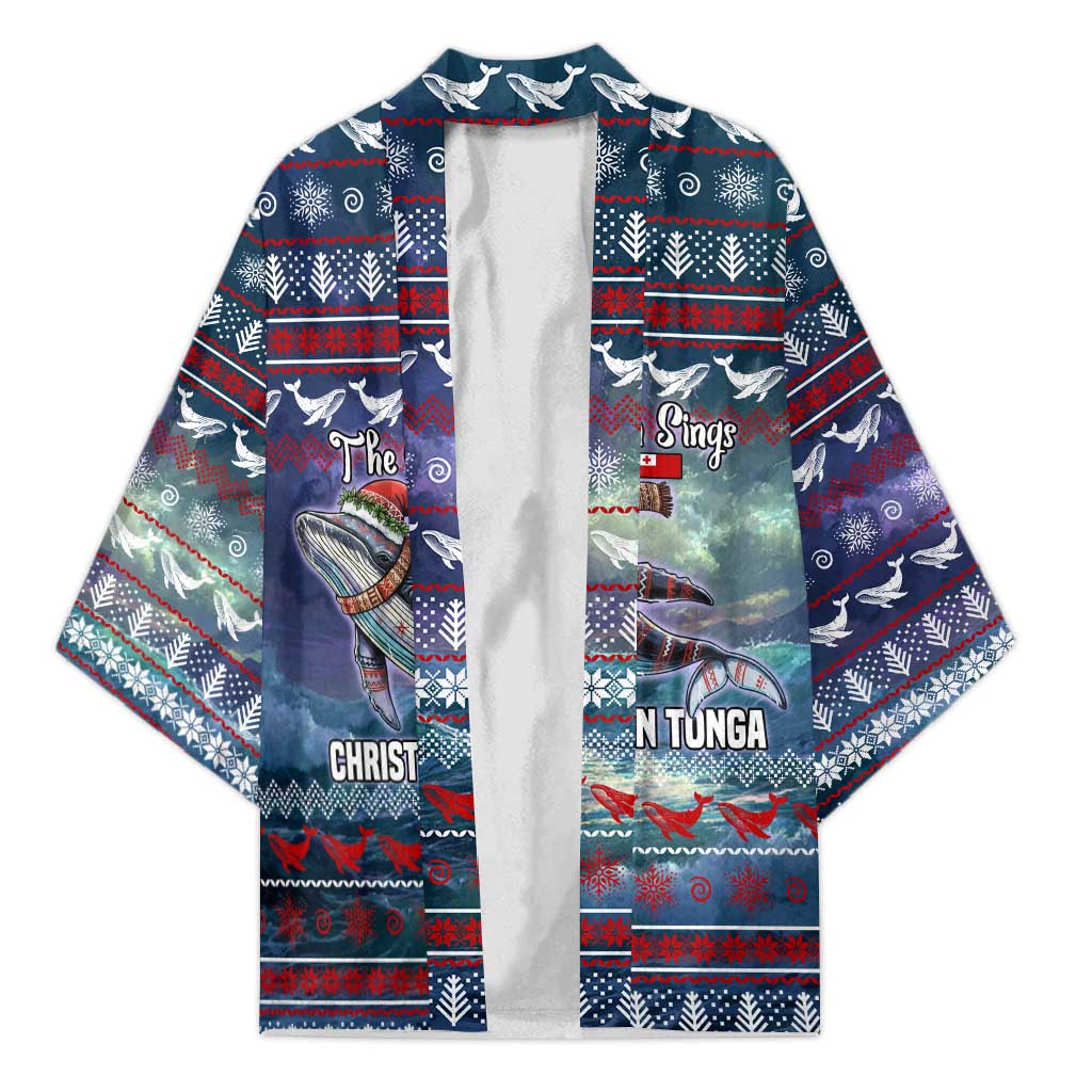 Tonga Christmas Kimono with Singing Whale Ocean Scene National Coat of Arms - Polynesian Pride