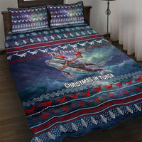 Tonga Christmas Quilt Bed Set with Singing Whale Ocean Scene National Coat of Arms - Polynesian Pride