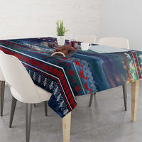 Tonga Christmas Tablecloth with Singing Whale Ocean Scene National Coat of Arms - Polynesian Pride
