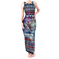 Tonga Christmas Tank Maxi Dress with Singing Whale Ocean Scene National Coat of Arms - Polynesian Pride